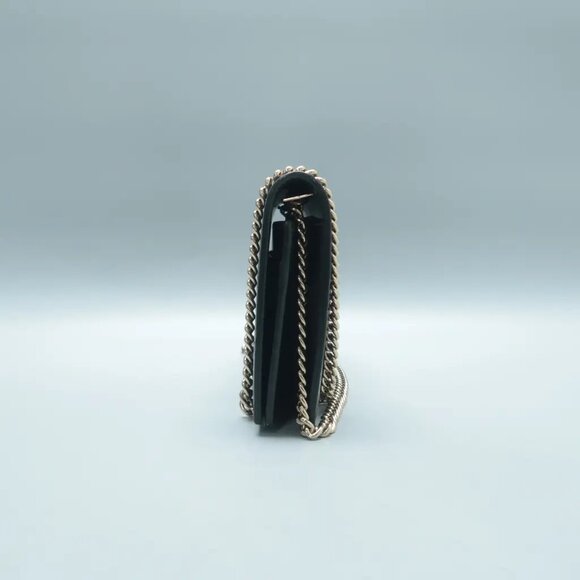 100% Authentic GUCCI Black Wallet on Chain Leather Shoulder Bag 615-11624 - Picture 3 of 12